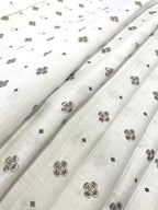 White Allover Digital Printed - Dyed Premium Linen Fabric CNC-LFWH-50967