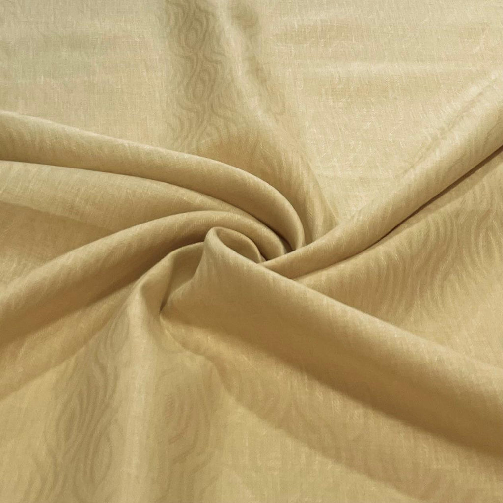 Dark Ivory  Self Design - Premium Dyed Linen Fabric LG- 039