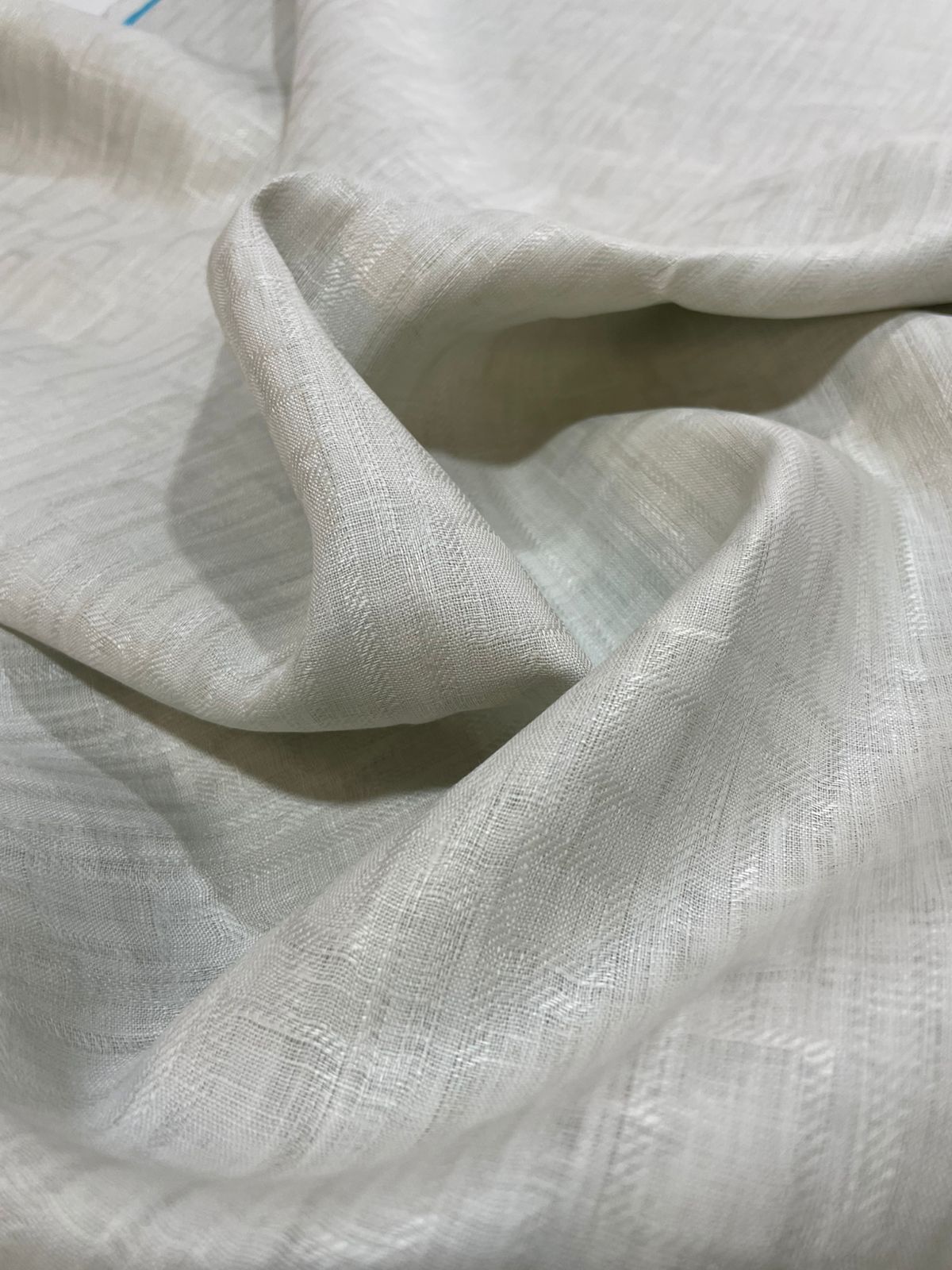 White Cream  Self Design - Premium Dyed Linen Fabric LG- 006(NEW)