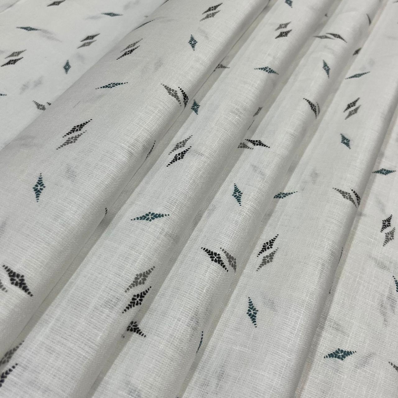 White  Allover Printed- Dyed Premium Linen Fabric LT-GMP-14(NEW)