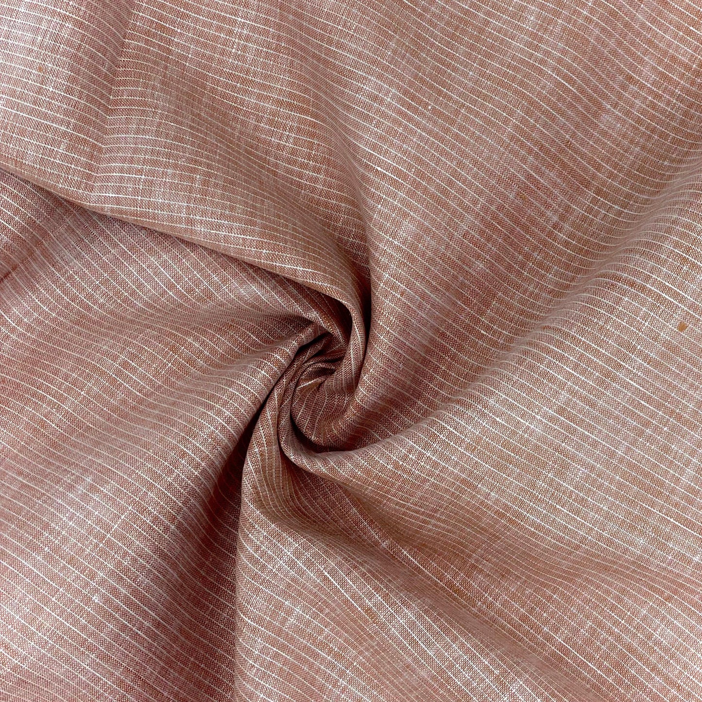 Sepia Orange Stripe - Premium Dyed Linen Fabric LCD- 197 (NEW)