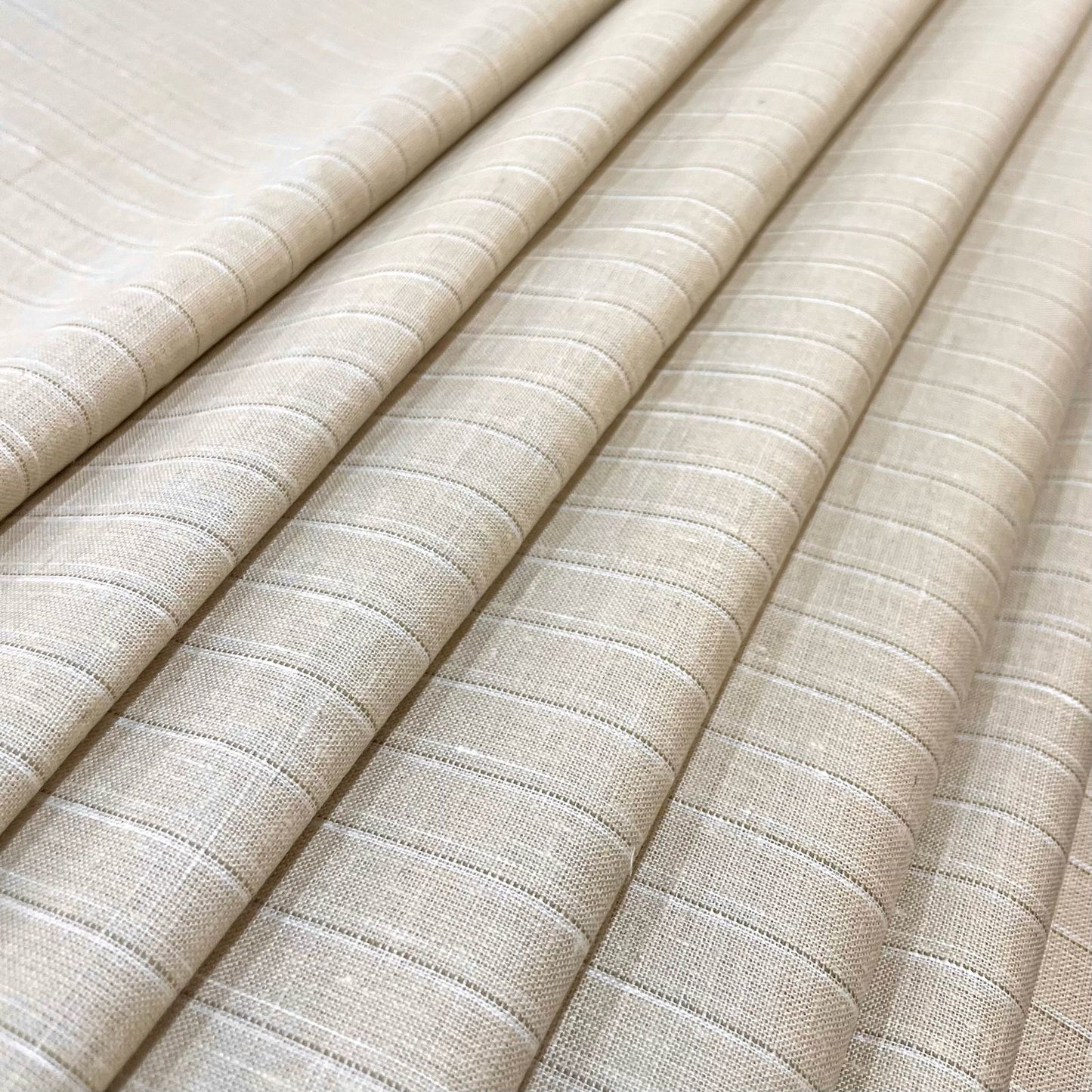 Mud Brown Stripe (70's) - Dyed Premium Linen Fabric BCMN-707131 (NEW)