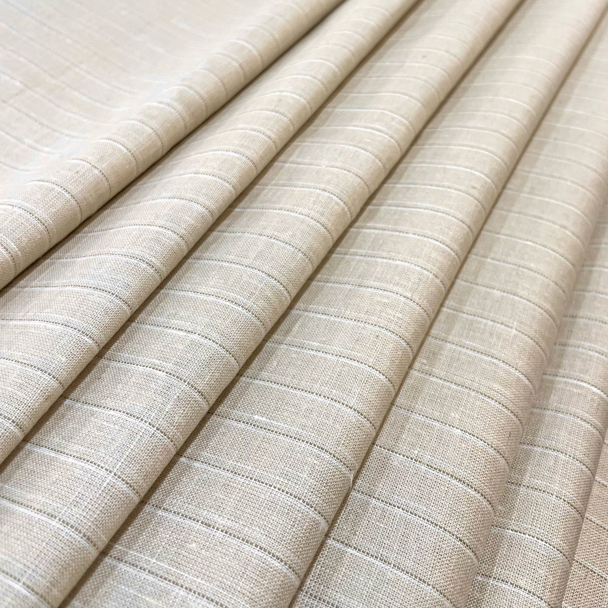 Mud Brown Stripe (70's) - Dyed Premium Linen Fabric BCMN-707131 (NEW)