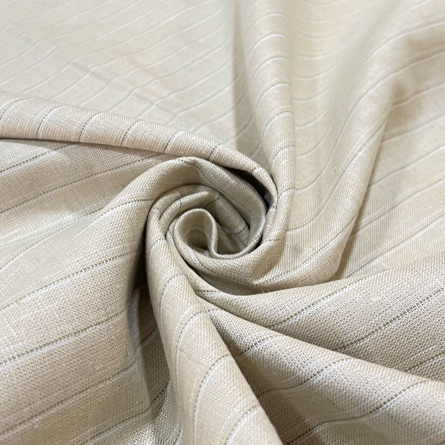 Mud Brown Stripe (70's) - Dyed Premium Linen Fabric BCMN-707131 (NEW)