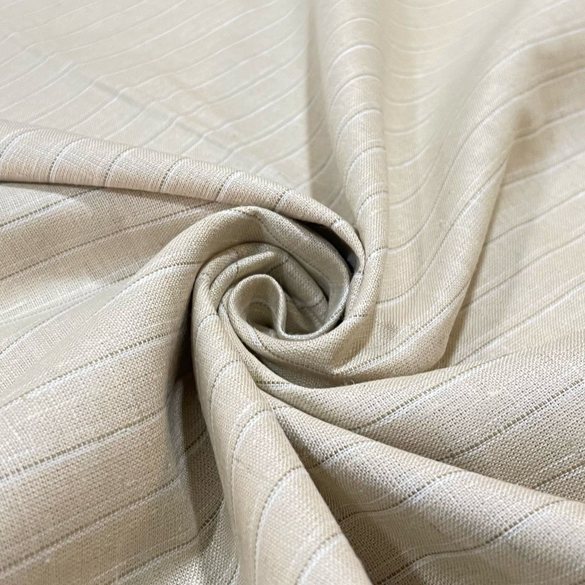 Mud Brown Stripe (70's) - Dyed Premium Linen Fabric BCMN-707131 (NEW)