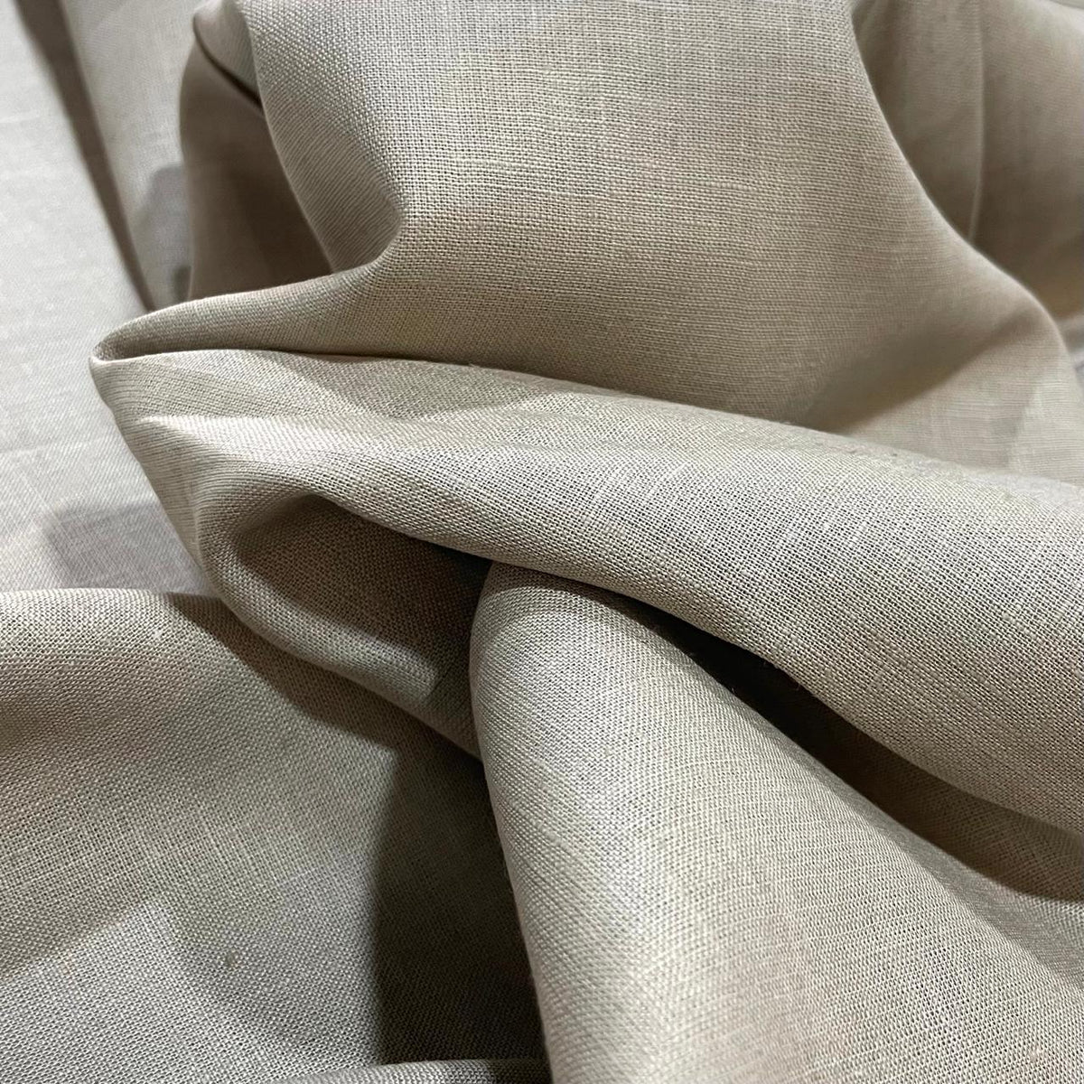 Ash Brown Solid Colour (70's) - Solid Dyed Premium Linen Fabric BC-ARM-611311 (NEW)
