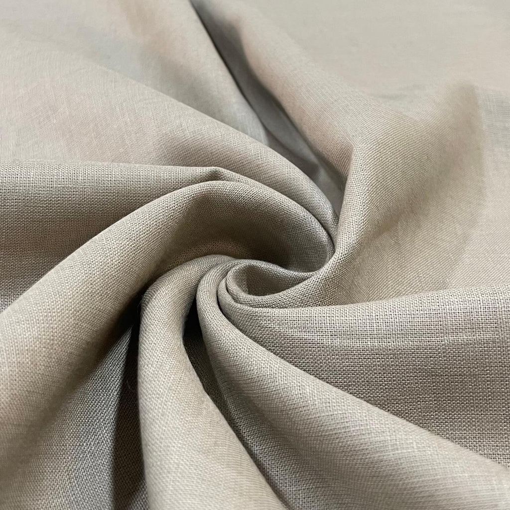 Ash Brown Solid Colour (70's) - Solid Dyed Premium Linen Fabric BC-ARM-611311 (NEW)