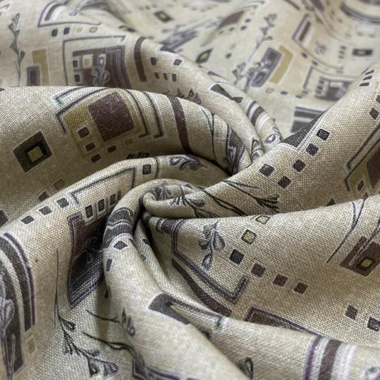 Sandel Green Allover Digital Printed - Dyed Premium Linen Fabric BC-ITN-630140 (NEW)