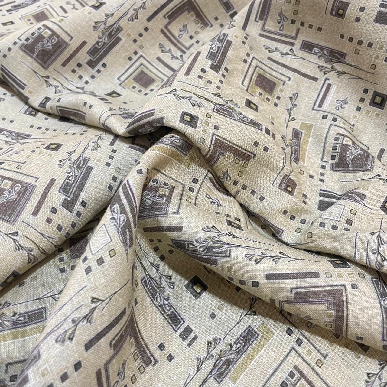 Sandel Green Allover Digital Printed - Dyed Premium Linen Fabric BC-ITN-630140 (NEW)