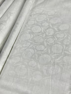 White Floral Self-Design - Premium Linen Cotton Fabric BC-BJR-500106