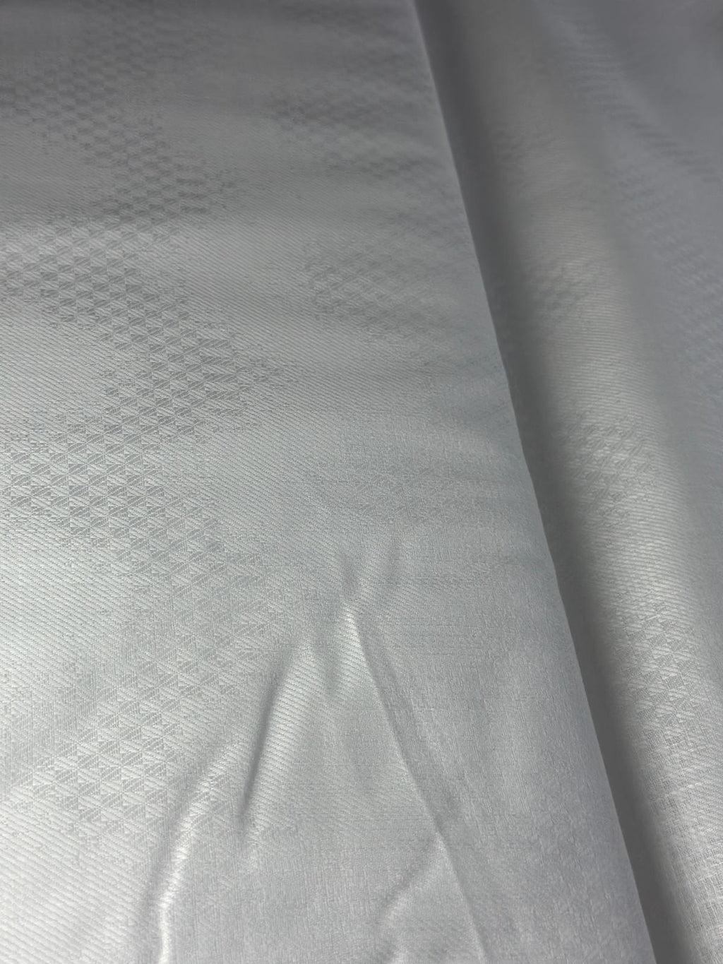 White ZigZag Self-Design - Premium Linen Cotton Fabric BC-BJR-500110