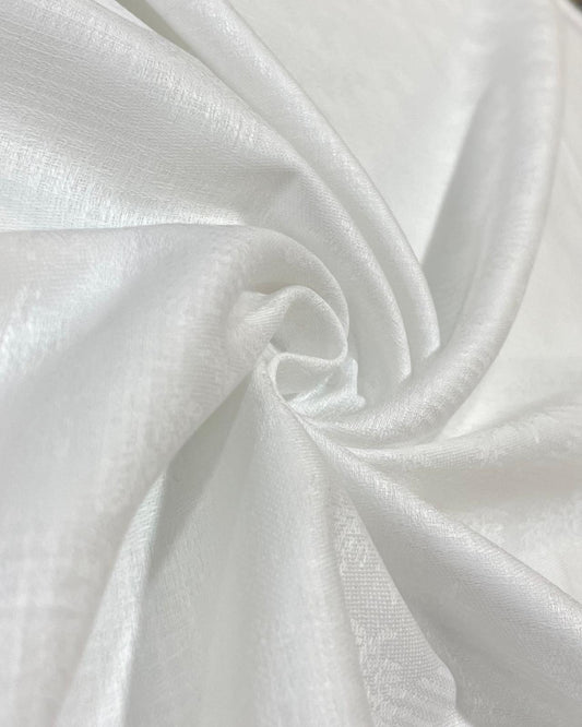 White Diamond Leaf Self-Design - Premium Linen Cotton Fabric BC-BJR-500108