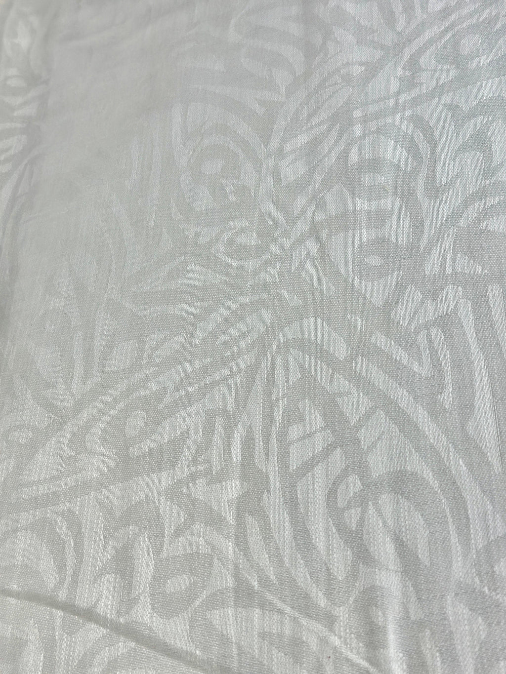 White Abstract Self-Design - Premium Linen Cotton Fabric BC-BJR-500104