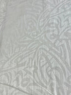 White Abstract Self-Design - Premium Linen Cotton Fabric BC-BJR-500104