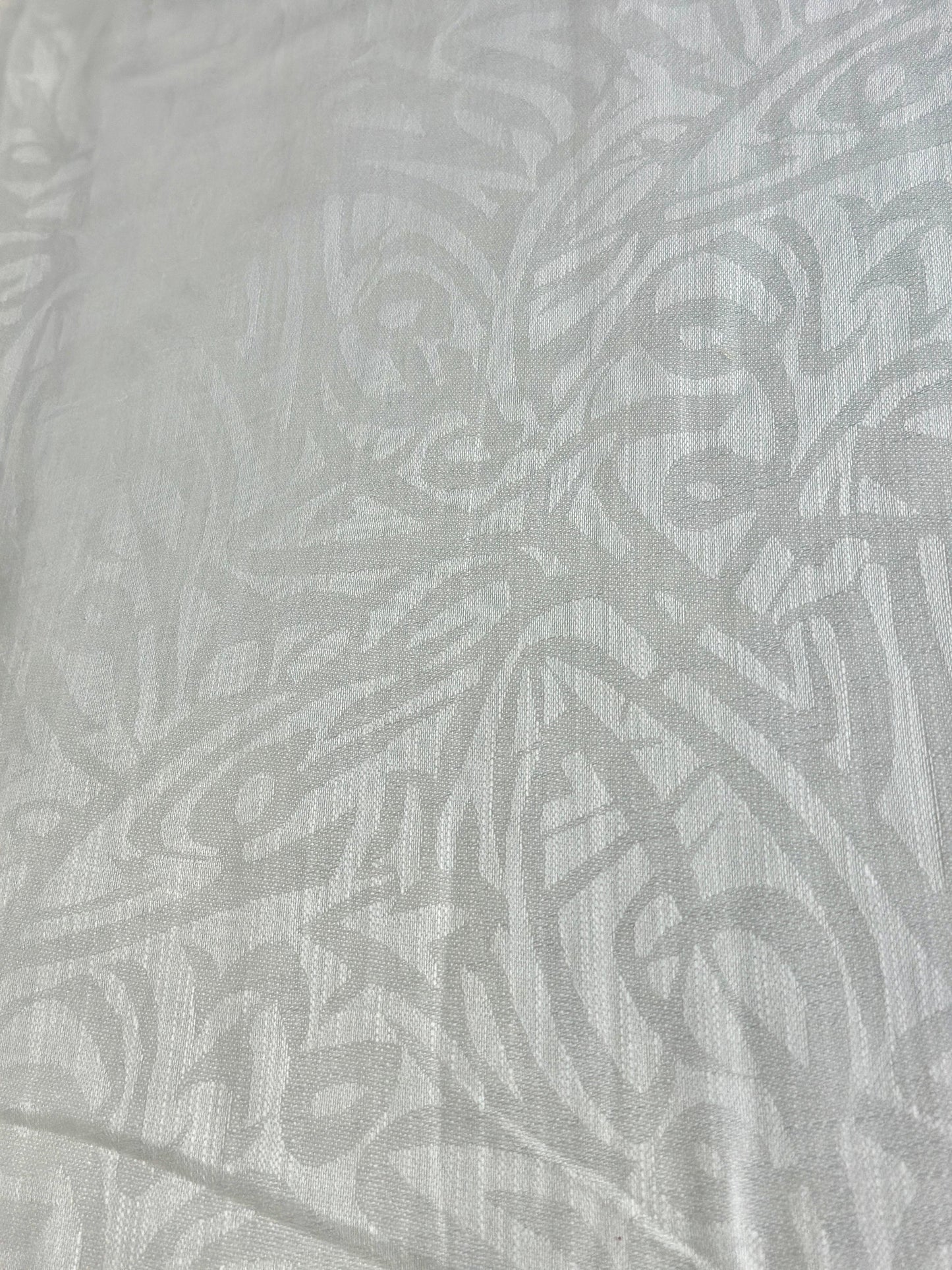 White Abstract Self-Design - Premium Linen Cotton Fabric BC-BJR-500104