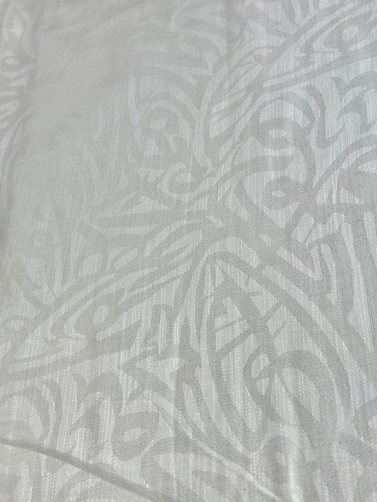 White Abstract Self-Design - Premium Linen Cotton Fabric BC-BJR-500104