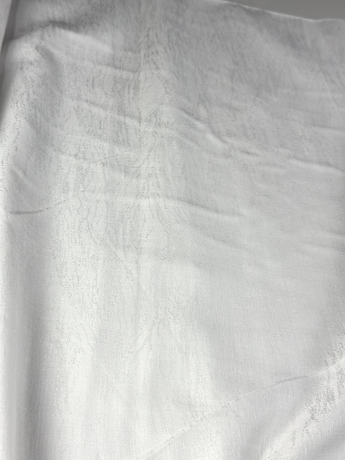 White Abstract Self-Design - Premium Linen Cotton Fabric BC-BJR-500102