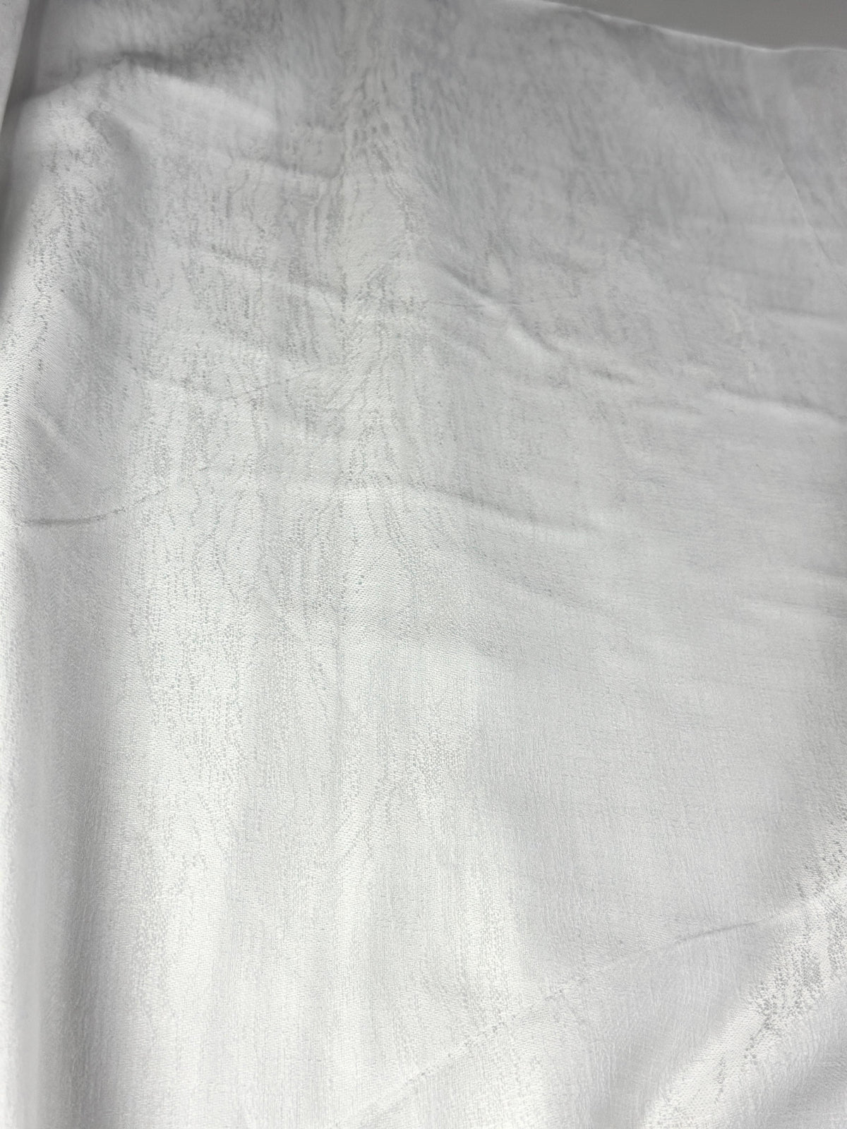 White Abstract Self-Design - Premium Linen Cotton Fabric BC-BJR-500102