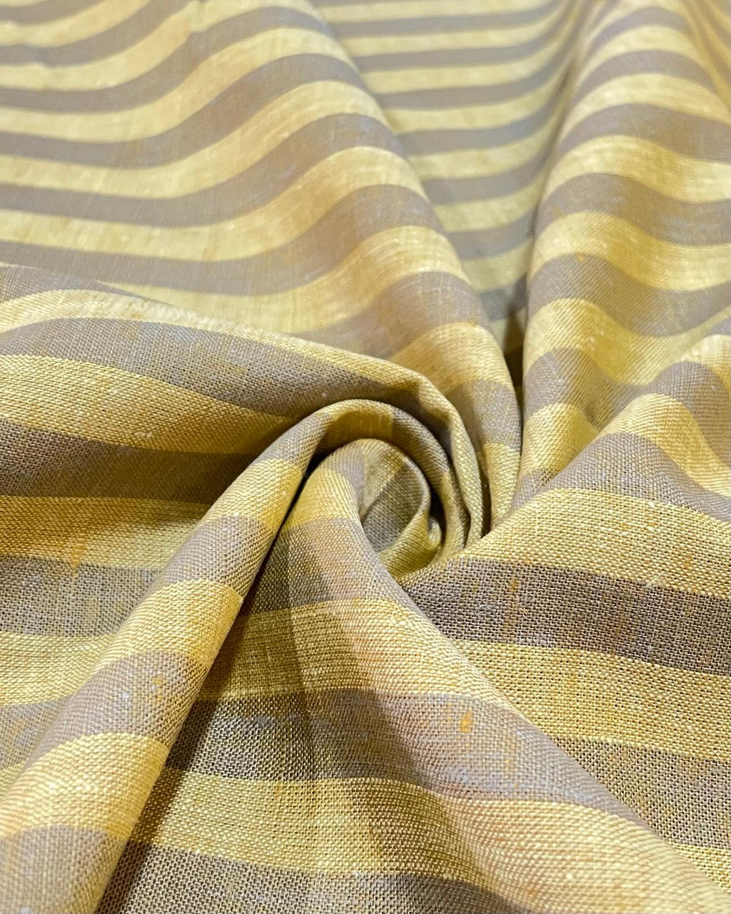 Grey /Yellow Stripes- Dyed Premium Linen Fabric CNC-BCMN-707165(NEW)