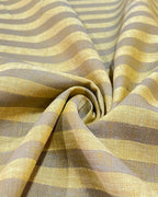 Grey /Yellow Stripes- Dyed Premium Linen Fabric CNC-BCMN-707165(NEW)