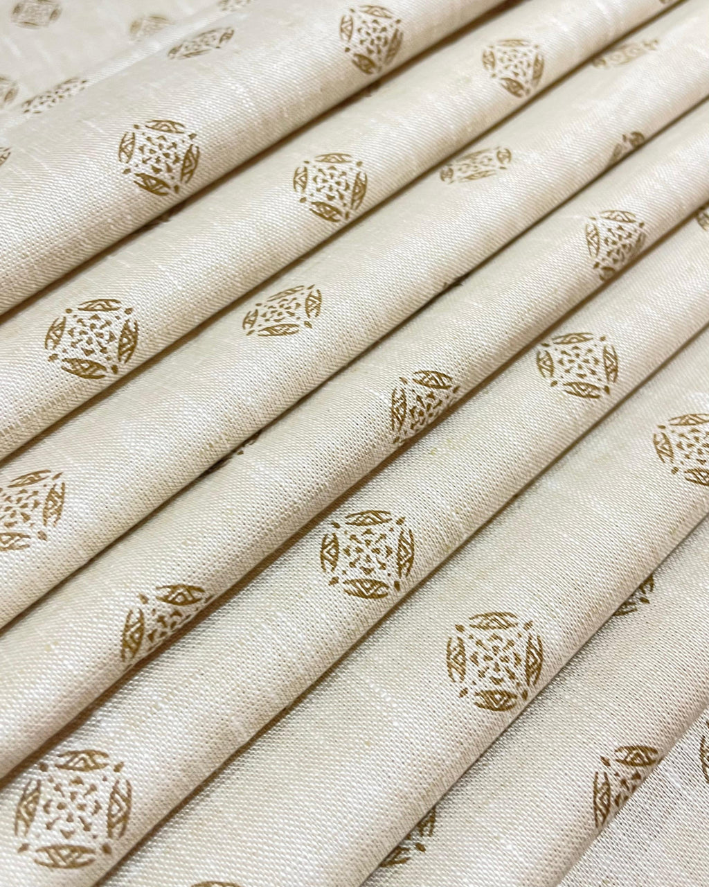 Beige Allover Printed Colour - Solid Dyed Premium Linen Fabric BCM-012242 (NEW)