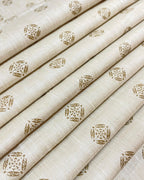 Beige Allover Printed Colour - Solid Dyed Premium Linen Fabric BCM-012242 (NEW)