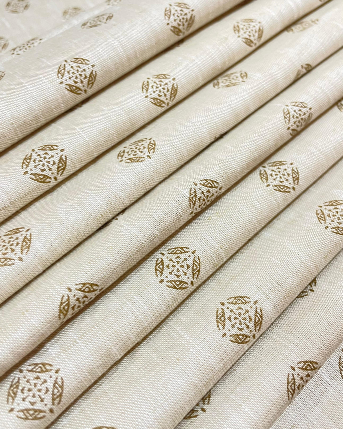 Beige Allover Printed Colour - Solid Dyed Premium Linen Fabric BCM-012242 (NEW)