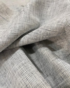 White- Black Dotted Linen Suiting- Premium Dyed Linen Fabric MG-011