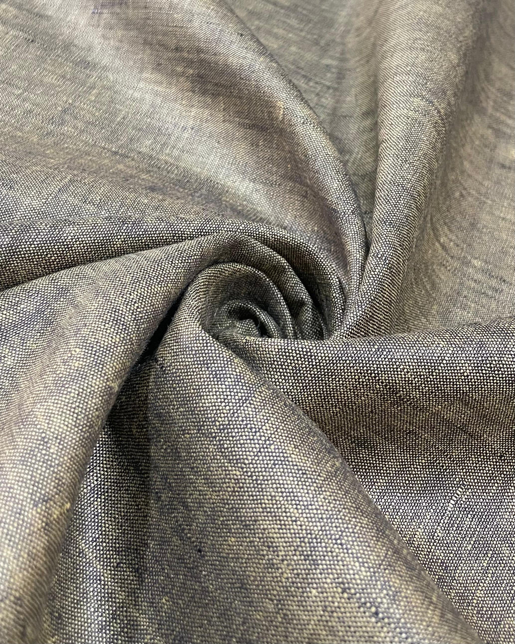 Golden Black Linen Suiting- Premium Dyed Linen Fabric TW-027