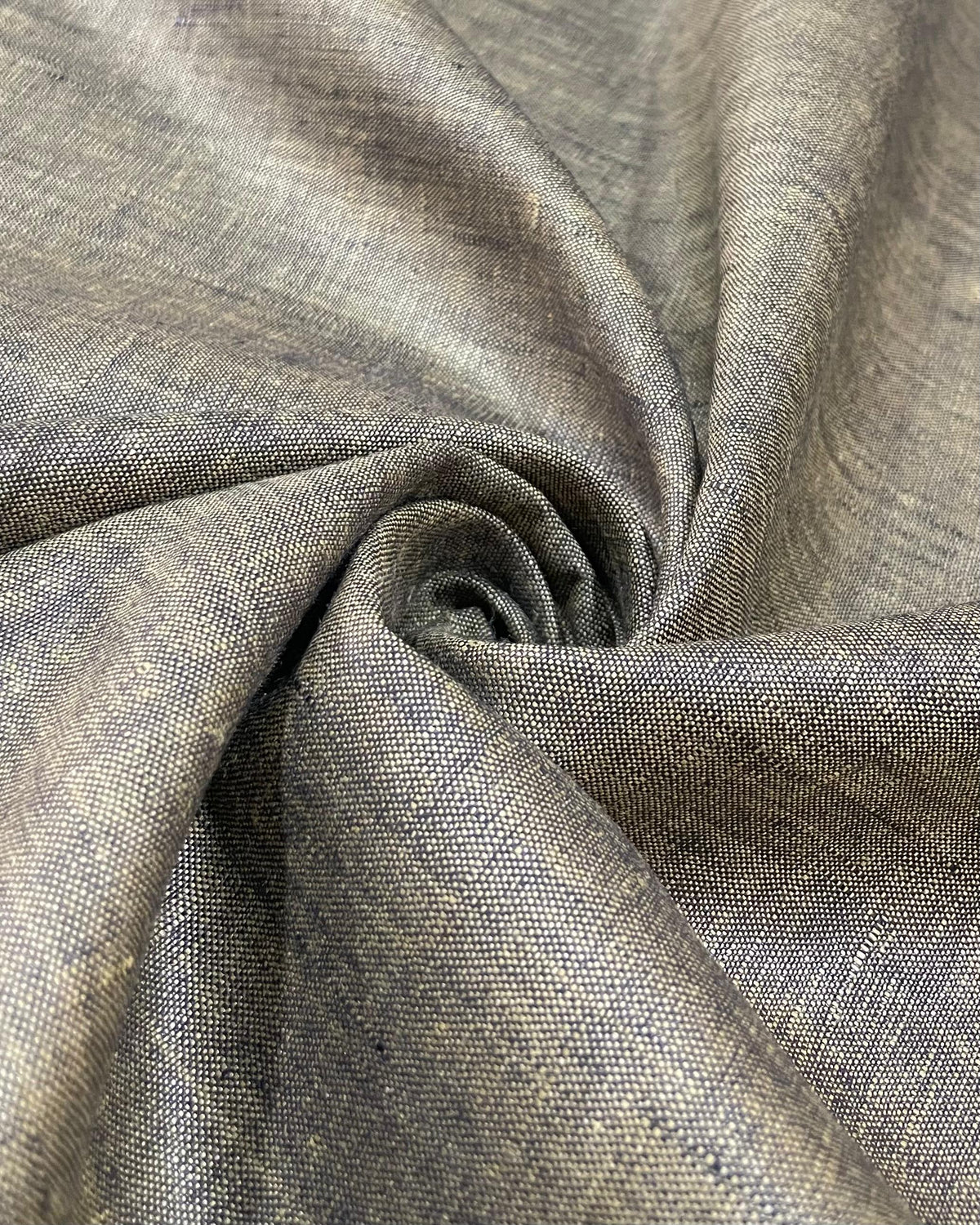 Golden Black Linen Suiting- Premium Dyed Linen Fabric TW-027