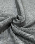 White with Black Dotted Korean Linen Suiting's- Korean Linen Fabric KL-LRN-800108
