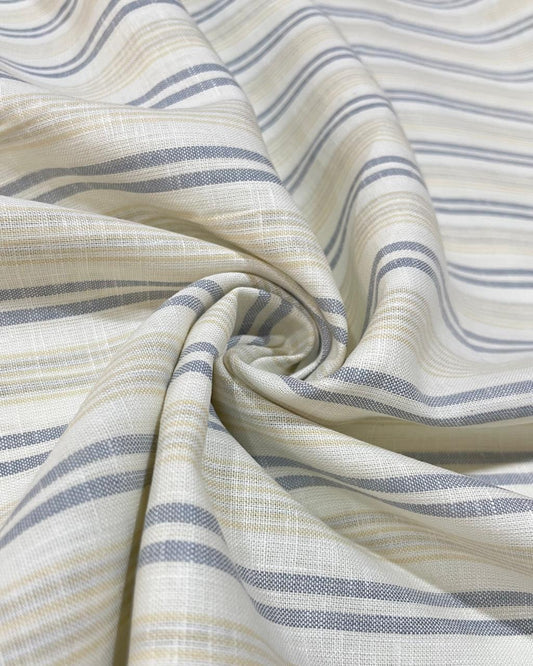 White and Grey Multicolor Stripes(80's)Korean Linen Fabric BC-SN-KL-230320(new)