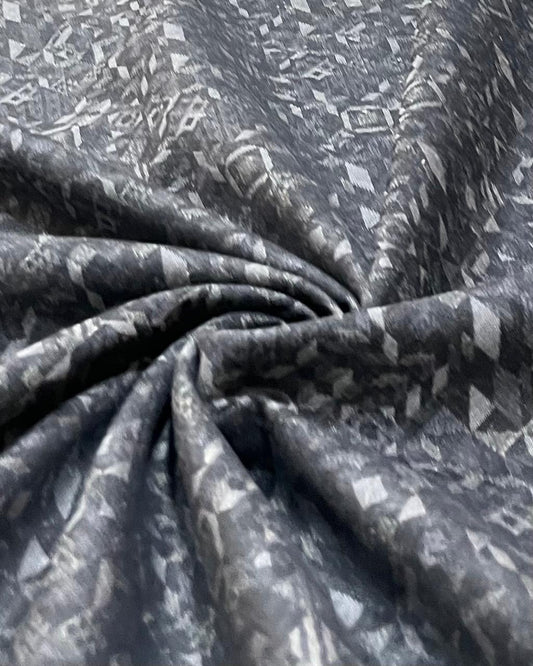 Elephant Grey Allover Print - Premium Linen Cotton Fabric BC-BJR-500117 (new)