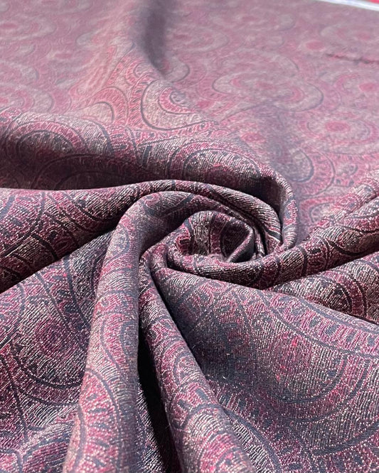 Cherry Maroon Allover Print - Premium Linen Cotton Fabric BC-BJR-500114 (new)