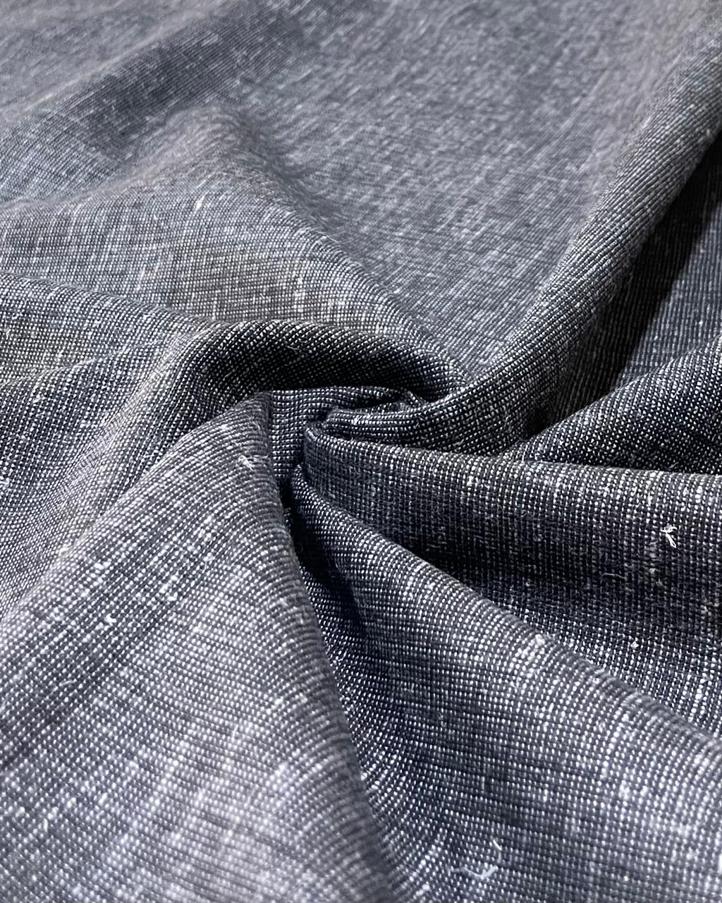 Grey - White Korean Linen Suiting's- Korean Linen Fabric KL-LRN-800123 (new)