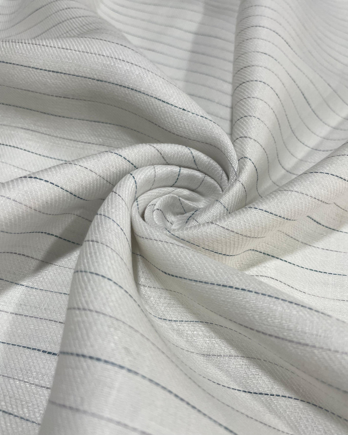White / Blue Grey Stripes  -  Dyed Premium Linen Fabric CNC-B/G -DERBBY-DR00158/01(NEW)