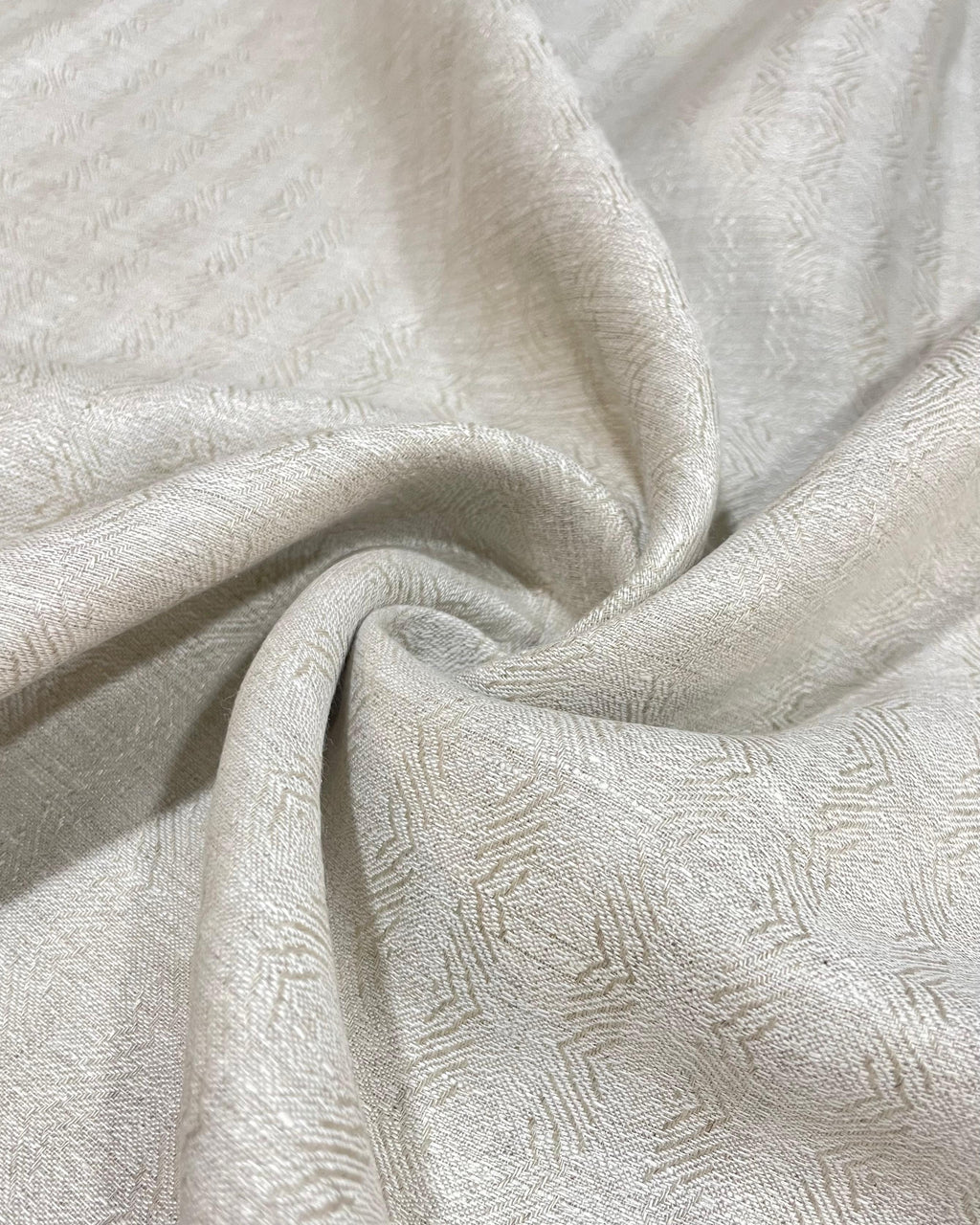 Beige Self Jacquard - Dyed Premium Linen Fabric CNC-B/G -FTR-OAT-W02484(NEW)