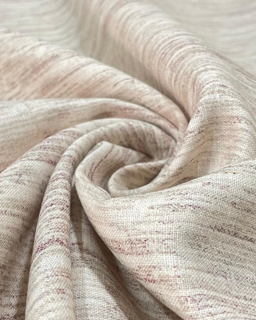 Melange Reddish Pattern Print- Dyed Premium Linen Fabric CNC-B/G-NTHL-NL03599