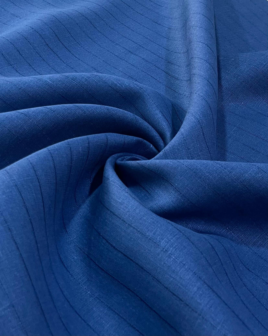 Royal Blue Self Stripes- Dyed Premium Linen Fabric CNC-B/G-KLG-00263(NEW)