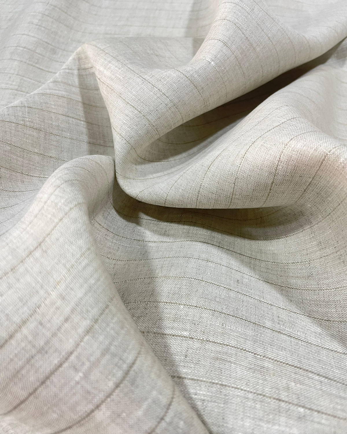 Natural Linen Self Stripes- Dyed Premium Linen Fabric CNC-B/G-KLG-OAT(NEW)