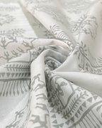 White /Grey Tribal Ethnic Print  - Korean Linen Fabric BC-WC-KL-261069(new)