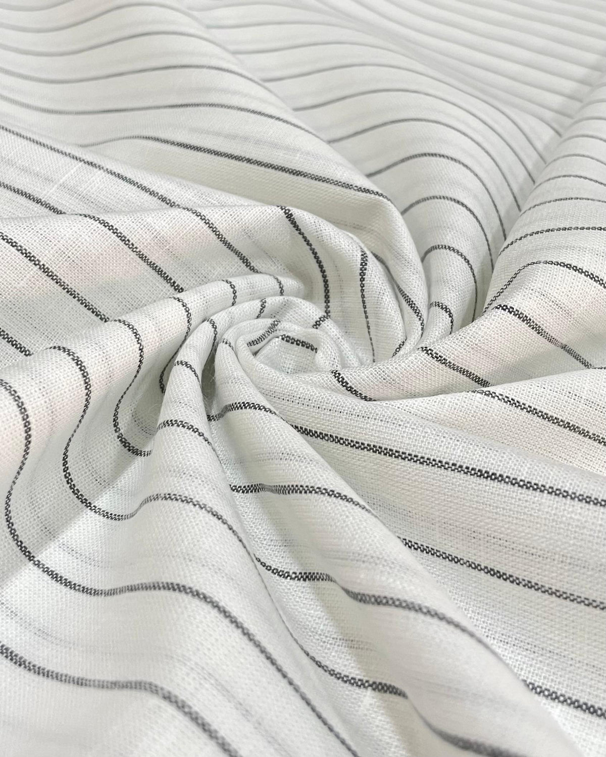 White Grey Stripes(80's)Korean Linen Fabric BC-SN-KL-230406(new)