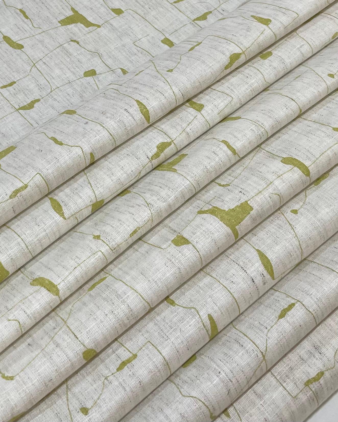 Khadi - Pear green  Abstract  - Korean Linen Fabric BC-WC-KL-260784
