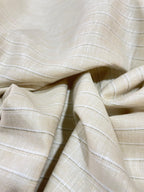 Cream With White/Grey Stripe (70's) - Dyed Premium Linen Fabric BCMN-707145 (NEW)