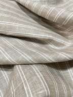 Grey with White  Stripe (60's) - Dyed Premium Linen Fabric BC-WL-601024(NEW)