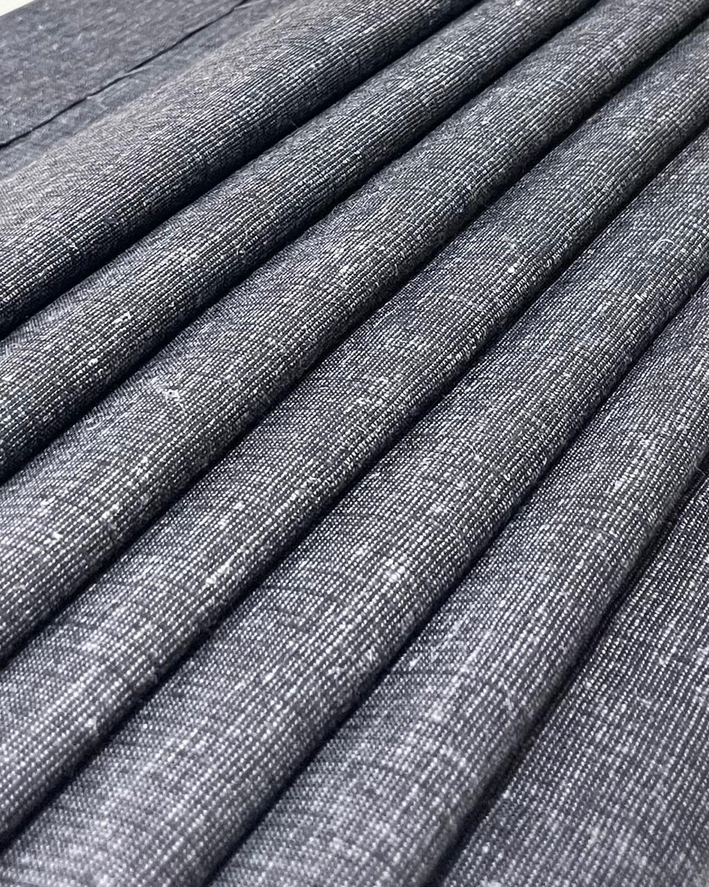 Grey - White Korean Linen Suiting's- Korean Linen Fabric KL-LRN-800123 (new)
