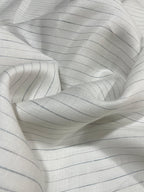 White / Blue Grey Stripes  -  Dyed Premium Linen Fabric CNC-B/G -DERBBY-DR00158/01(NEW)