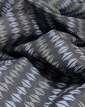 Black Ikat Print  -  Dyed Premium Linen Fabric CNC-B/G -BTY-B-09143(NEW)