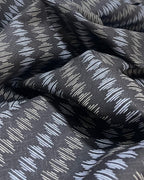 Black Ikat Print  -  Dyed Premium Linen Fabric CNC-B/G -BTY-B-09143(NEW)