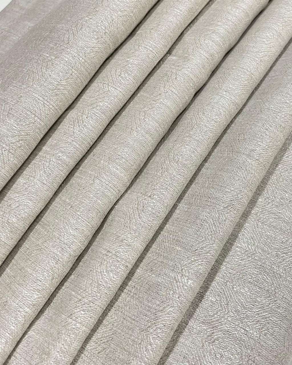Beige Self Jacquard - Dyed Premium Linen Fabric CNC-B/G -FTR-OAT-W02484(NEW)